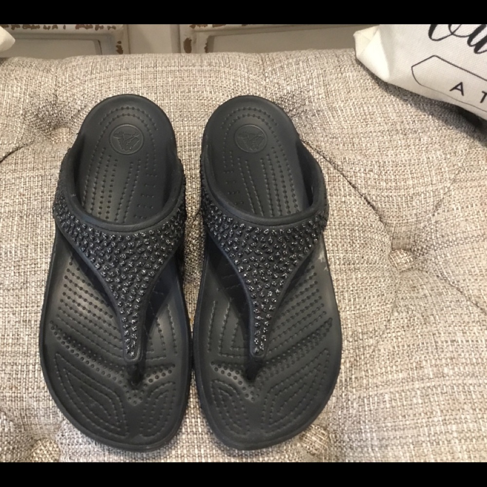 Black studded Flip Flops
